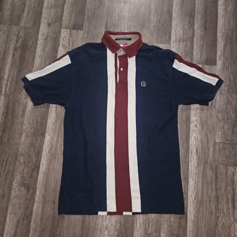 Vintage Tommy Hilfiger Striped Men's Polo Shirt